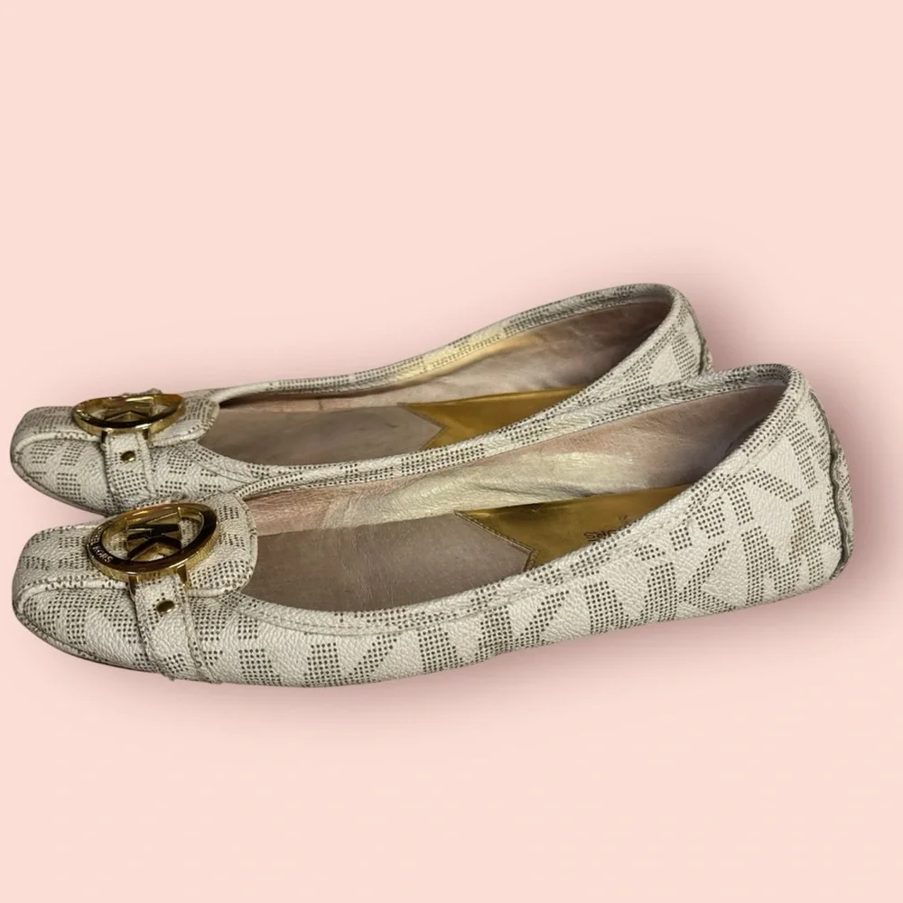 MICHAEL KORS Fulton Studded Logo Moccasin Women's Size 7.5M Vanilla